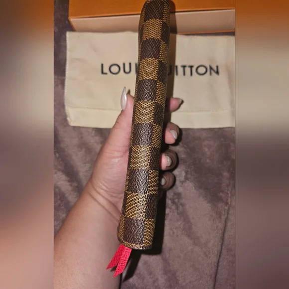 Louis Vuitton Damier Ebene Wallet with Red Accent - Picture 9 of 12